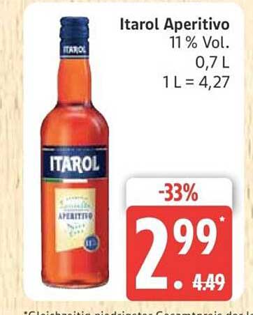 Itarol Aperitivo 0,7 L - Jetzt zum Sonderpreis!