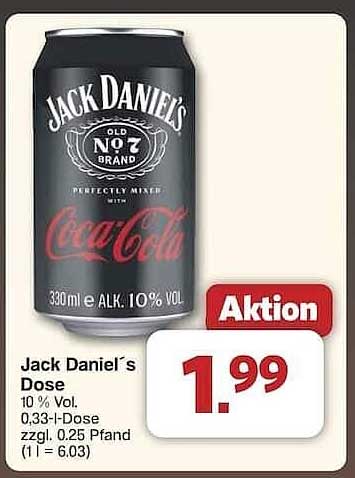 Jack Daniel's Dose mit Coca-Cola 330 ml