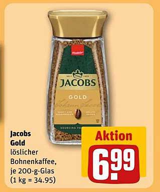Jacobs Gold löslicher Bohnenkaffee, je 200-g-Glas