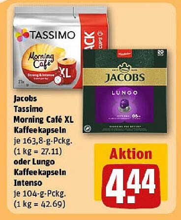 Jacobs Tassimo Morning Café XL oder Lungo Kaffeekapseln – Aktion
