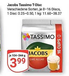 Jacobs Tassimo T-Disc - Verschiedene Sorten