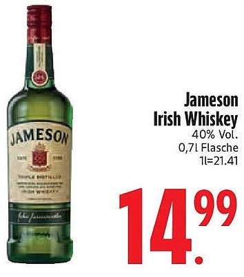 Jameson Irish Whiskey 0,71L - 40% Vol.