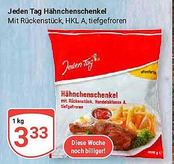 Jeden Tag Hähnchenschenkel mit Rückenstück, HKL A, tiefgefroren