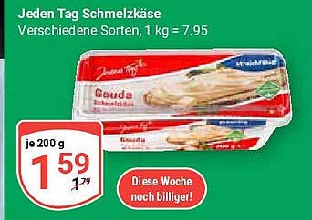 Jeden Tag Schmelzkäse 200 g für nur 1,59 €