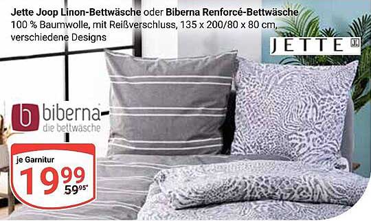 Jette Joop Linon-Bettwäsche oder Biberna Renforcé-Bettwäsche