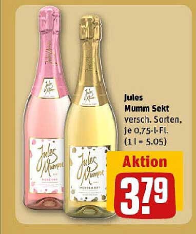 Jules Mumm Sekt – Verschiedene Sorten, je 0,75-l-Flasche