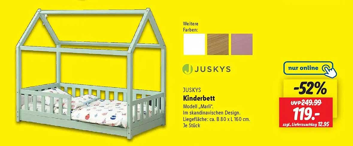 JUSKYS Kinderbett Modell „Marli“ im skandinavischen Design