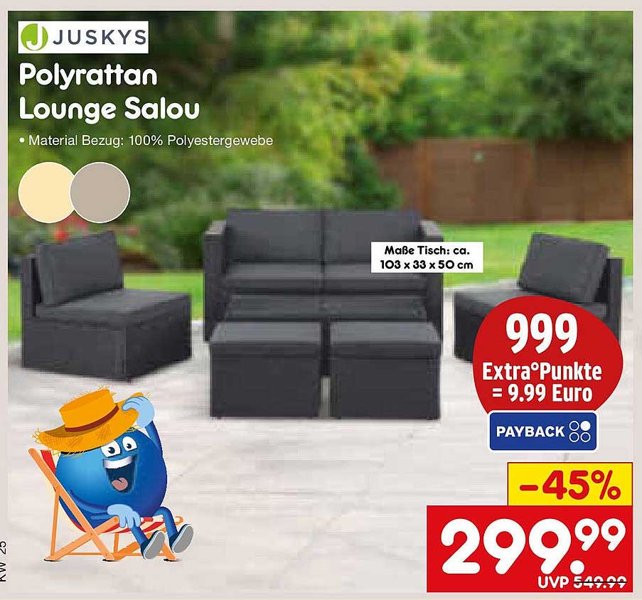 JUSKYS Polyrattan Lounge Salou