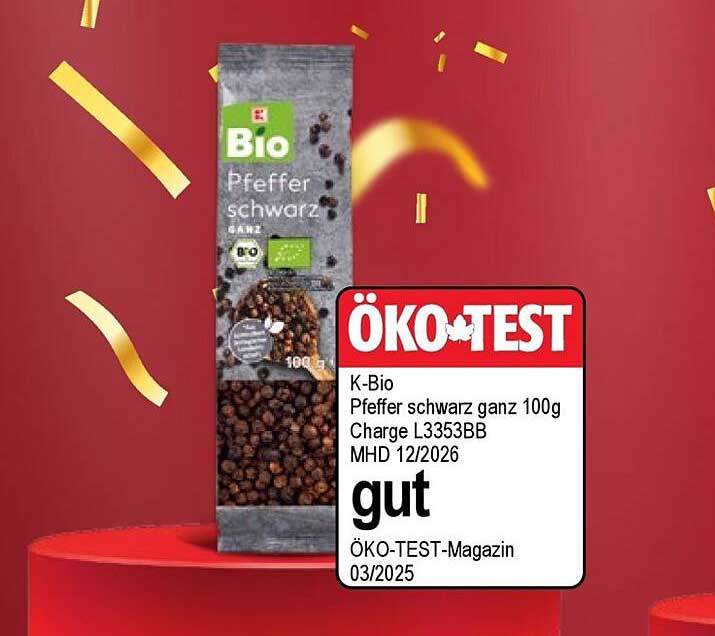 K-Bio Pfeffer schwarz ganz 100g