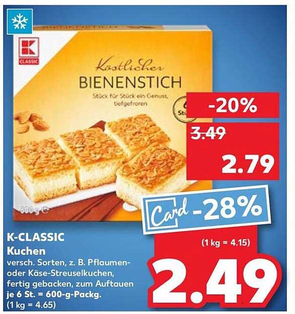 K-CLASSIC Bienenstich - Stück für Stück ein Genuss