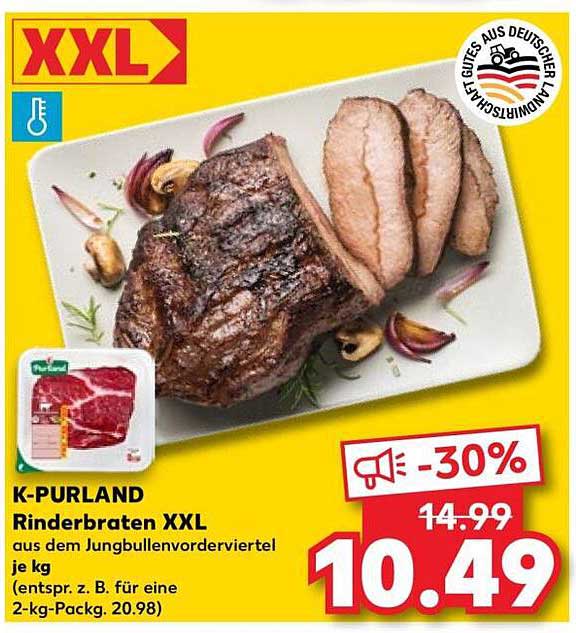 K-PURLAND Rinderbraten XXL aus dem Jungbullenvorderviertel je kg
