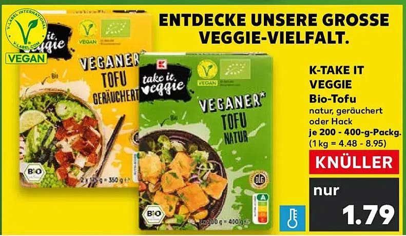 K-TAKE IT VEGGIE Bio-Tofu natur, geräuchert oder Hack
