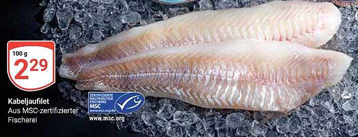 Kabeljauf filet Aus MSC-zertifizierter Fischerei