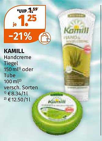 KAMILL Handcreme Tiegel 150 ml oder Tube - jetzt im Angebot!