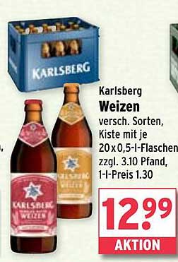 Karlsberg Weizen - verschiedene Sorten im praktischen Kasten