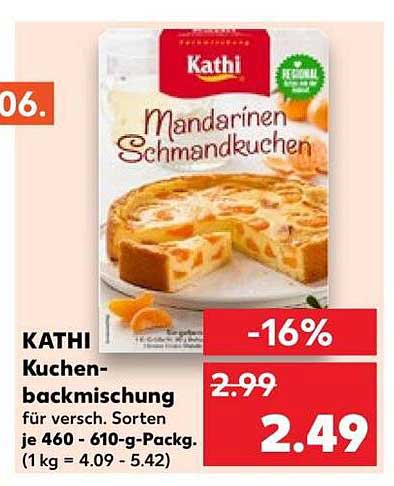 KATHI Kuchenbackmischung Mandarinen Schmandkuchen