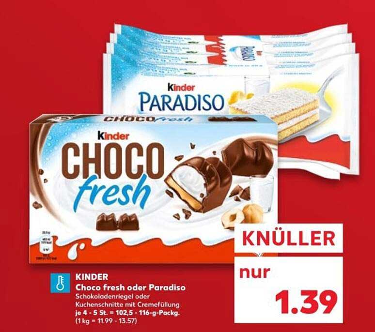 KINDER Choco fresh oder Paradiso