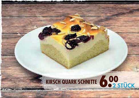 KIRSCH QUARK SCHNITTE - 2 Stück für nur 6,00 €