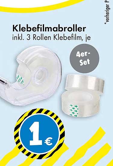 Klebefilmabroller inkl. 3 Rollen Klebefilm, je 4er-Set