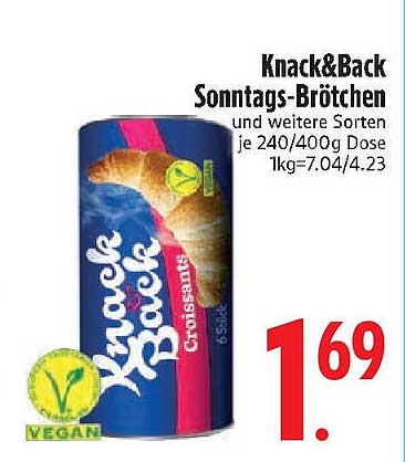 Knack&Back Sonntags-Brötchen und weitere Sorten 240g/400g Dose