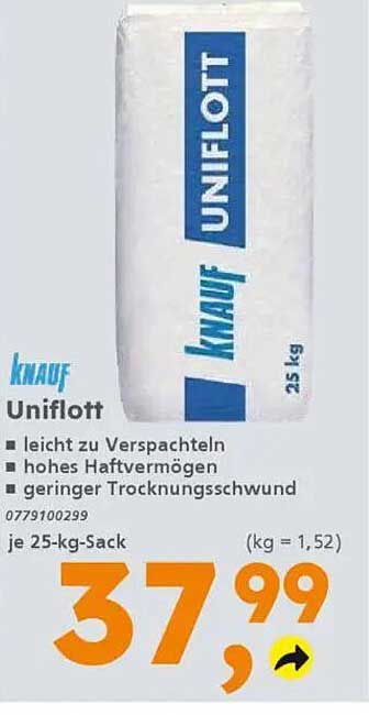 Knauf Uniflott Spachtelmasse 25 kg Sack