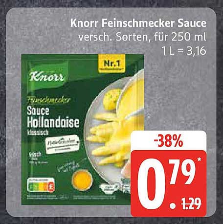 Knorr Feinschmecker Sauce - verschiedene Sorten, 250 ml