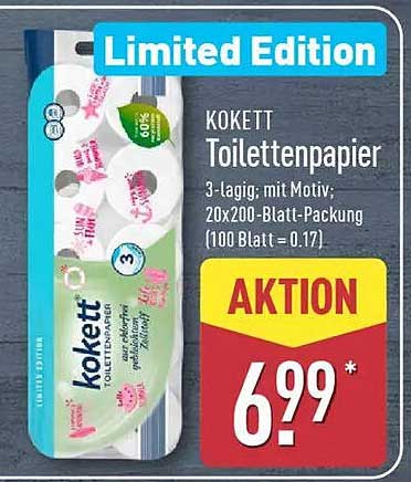 KOKETT Toilettenpapier 3-lagig mit Motiv - Limited Edition