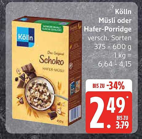 Kölln Müsli oder Hafer-Porridge