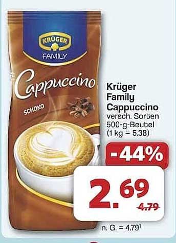 Krüger Family Cappuccino versch. Sorten 500-g-Beutel