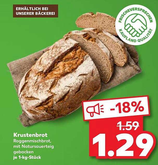 Krustenbrot Roggenmischbrot, mit Natursauerteig gebacken je 1-kg-Stück
