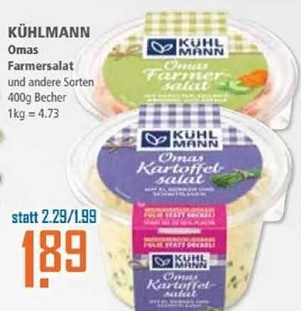 KÜHLMANN Omnas Farmersalat und Kartoffelsalat 400g Becher