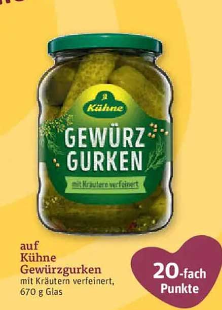 Kühne Gewürzgurken mit Kräutern verfeinert, 670 g Glas