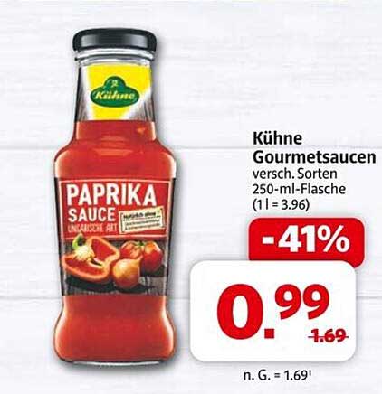 Kühnе Gourmet-Saucen Paprika Sauce 250-ml-Flasche