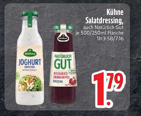 Kühne Salatdressing, auch Natürlich Gut je 500/250ml Flasche