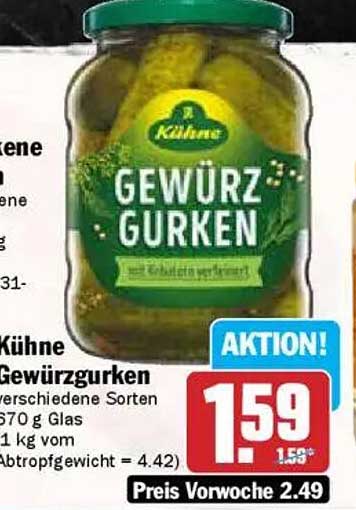 Kühn's Gewürzgurken 670 g Glas - Aktion!