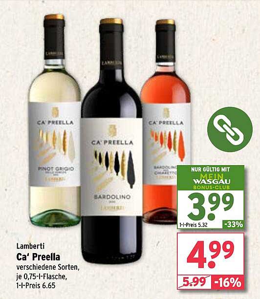 Lamberti Ca' Preella verschiedene Sorten, je 0,75-l-Flasche