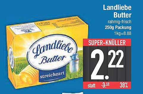 Landliebe Butter rahmig-frisch 250g Packung