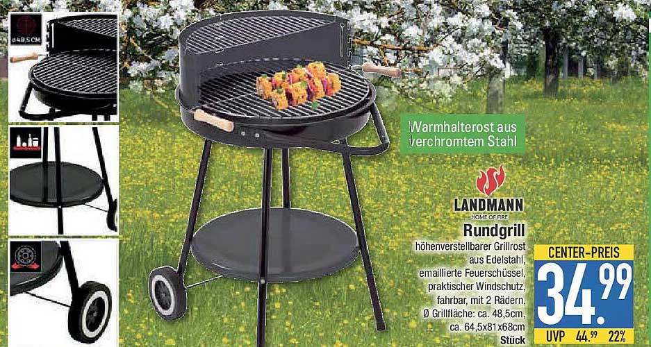 LANDMANN Rundgrill höhenverstellbar