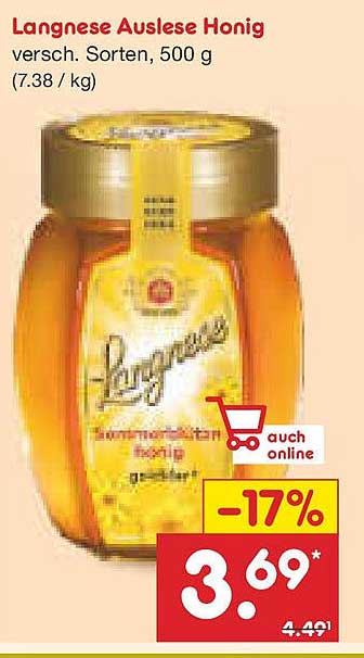 Langnese Auslese Honig, verschiedene Sorten, 500 g