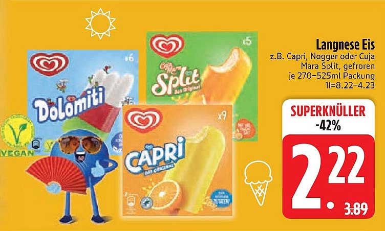 Langnese Eis – Capri, Dolomiti & Co. für nur 2,22 €