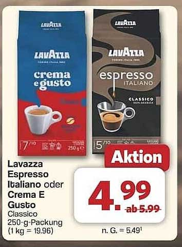 Lavazza Espresso Italiano oder Crema E Gusto 250-g-Packung
