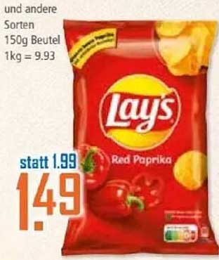 Lay's Red Paprika Chips 150g Beutel – Jetzt zum Sonderpreis!