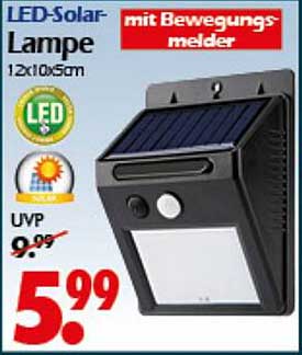 LED-Solar-Lampe mit Bewegungsmelder 12x10x5cm
