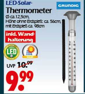 LED-Solar-Thermometer von Grundig