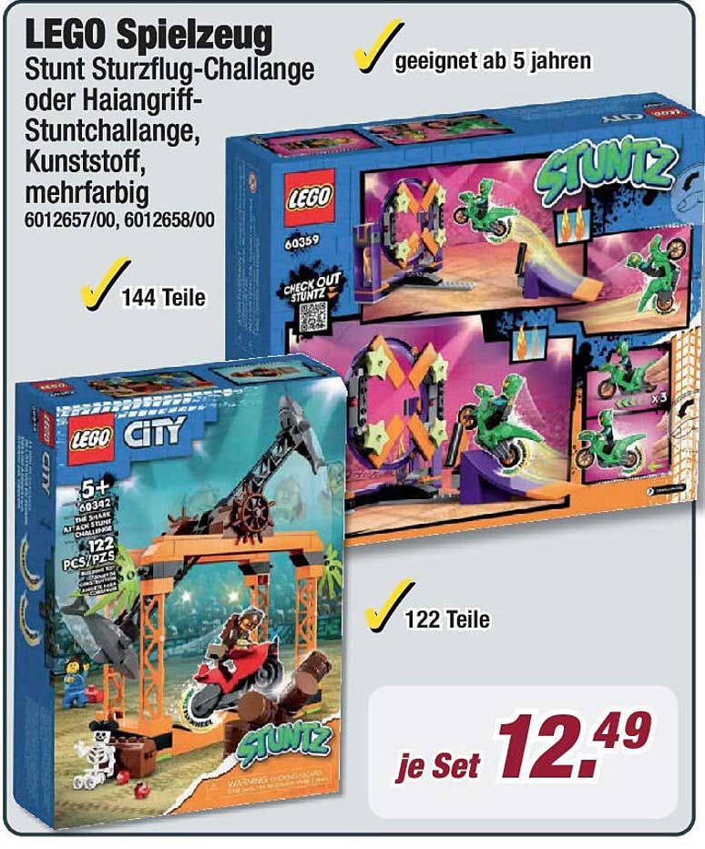 LEGO Stunt Sturzflug-Challenge oder Haiangriff-Stuntchallenge