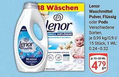Lenor Waschmittel Pulver, Flüssig oder Pods - Verschiedene Sorten