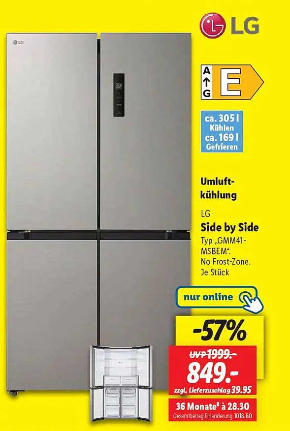 LG Side by Side Kühlschrank GMM41-MSBEM