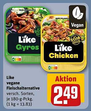 Like vegane Fleischalternative – Gyros und Chicken