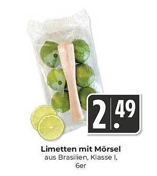 Limetten mit Mörsel aus Brasilien, Klasse I, 6er