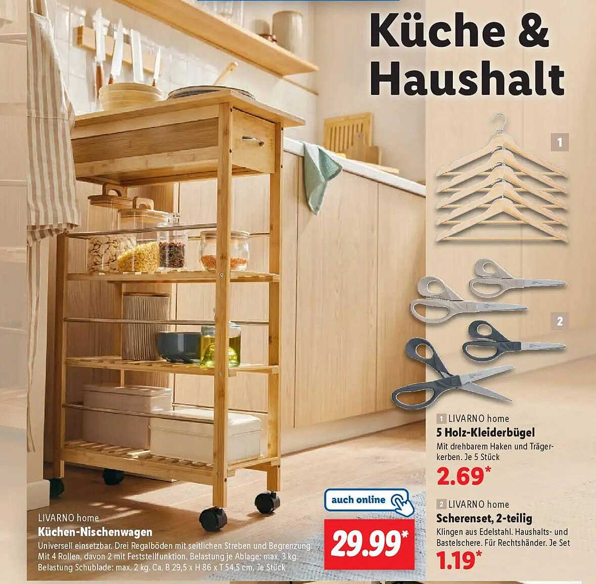 LIVARNO home Küchen-Nischenwagen